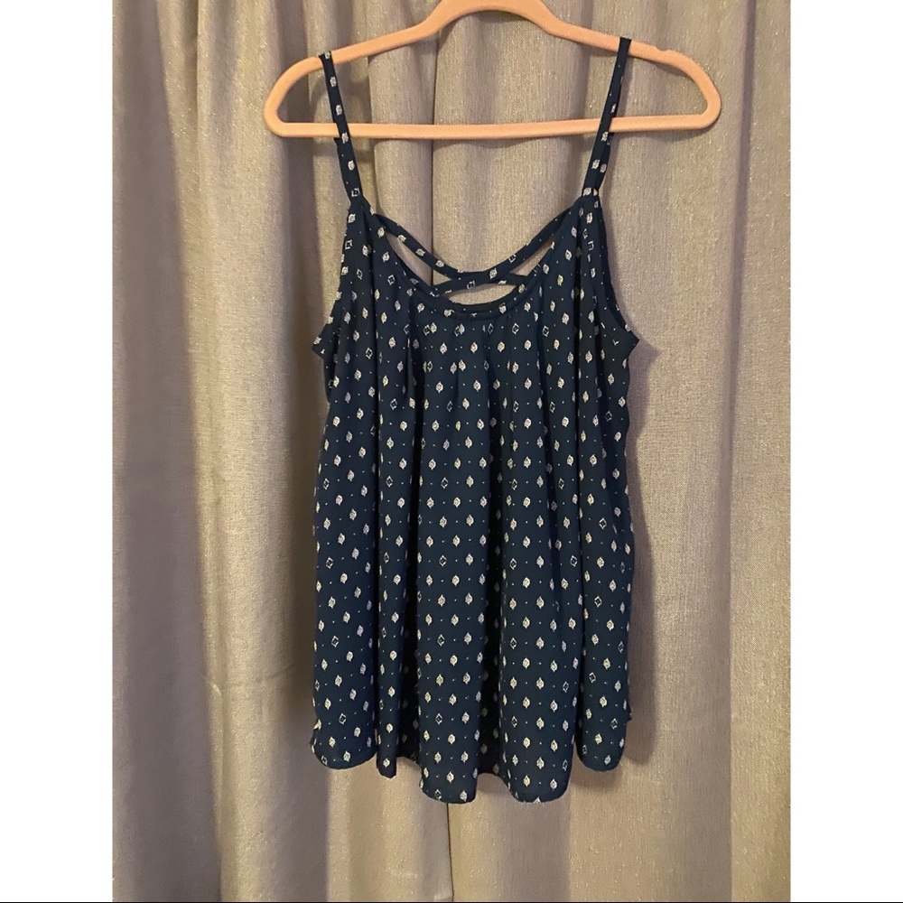 2/$15 TORRID Geometric Navy Blue Tank